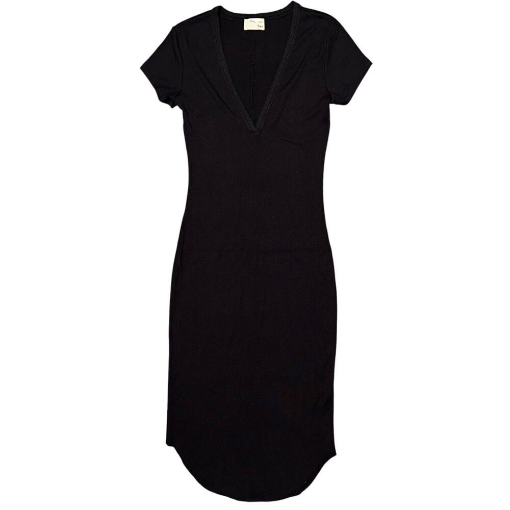 Wilfred Free Aritzia Ribbed Long V Neck Dress Small